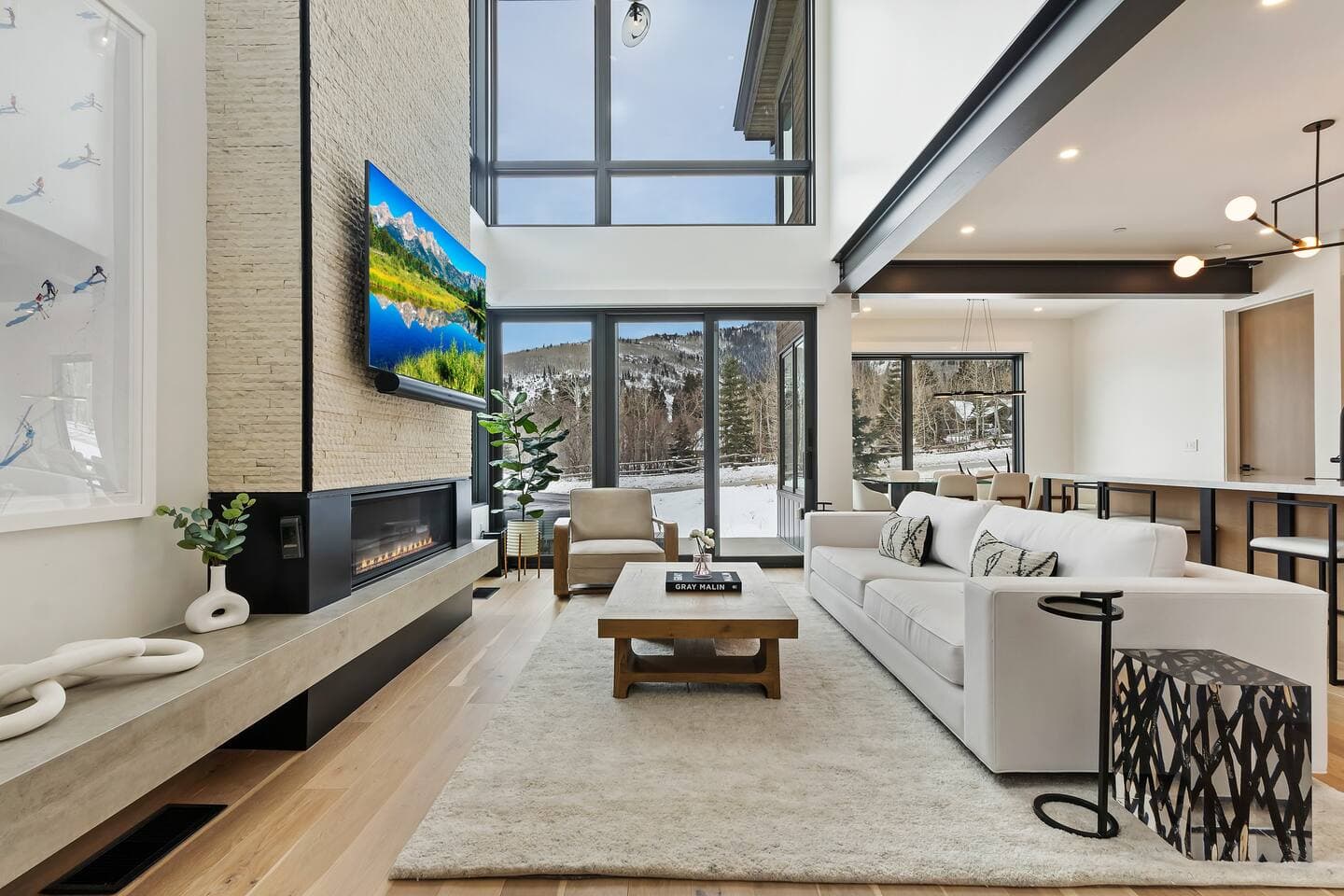 The home has stunning mountain views from almost every room. 