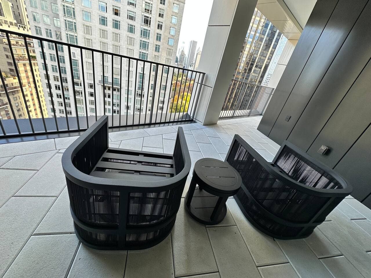 Outdoor space directly outside primary bedroom with views of Central Park