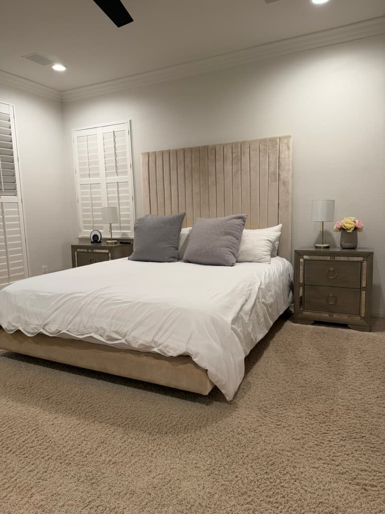 Primary suite with king bed and smart TV